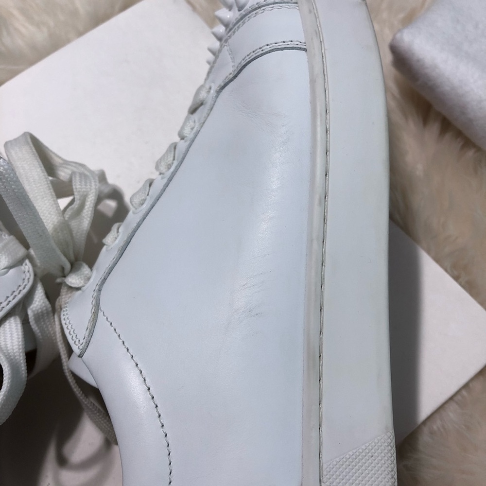 Louboutin Mens White Louis Leather Spiked Sneaker - Picture 5 of 5